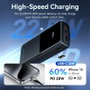 Vention Powerbank 20000mAh FHPB0 22.0 22.5W Negra con Cable USB Tipo-C y Lightning